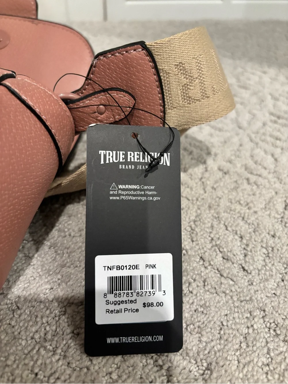 True Religion Crossbody Bag Pink NWT - Picture 4 of 4